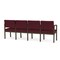 Lesro Lenox Steel 4 Seat Tandem Seating Metal Frame, Bronze, OH Wine Upholstery LS4103 - alternate 3